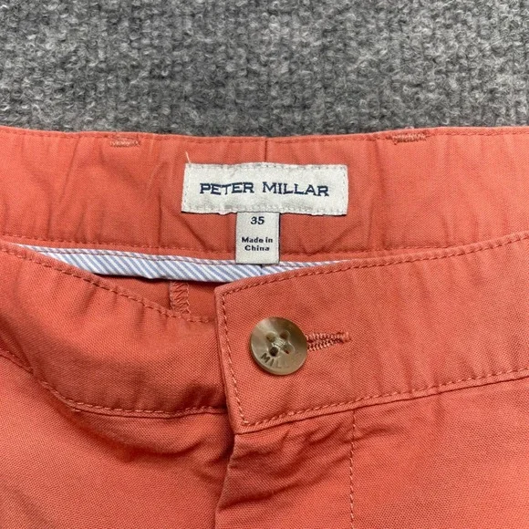 Peter Millar Mens 35 Coral Orange Crown Comfort Shorts MS24B16 Golf Casual - Picture 2 of 6